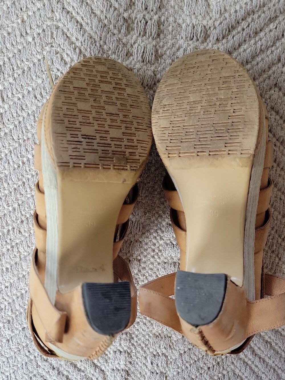 Antelope Mustard Yellow Gladiator Strappy Platform Sandals EU 39 - Picture 6 of 7